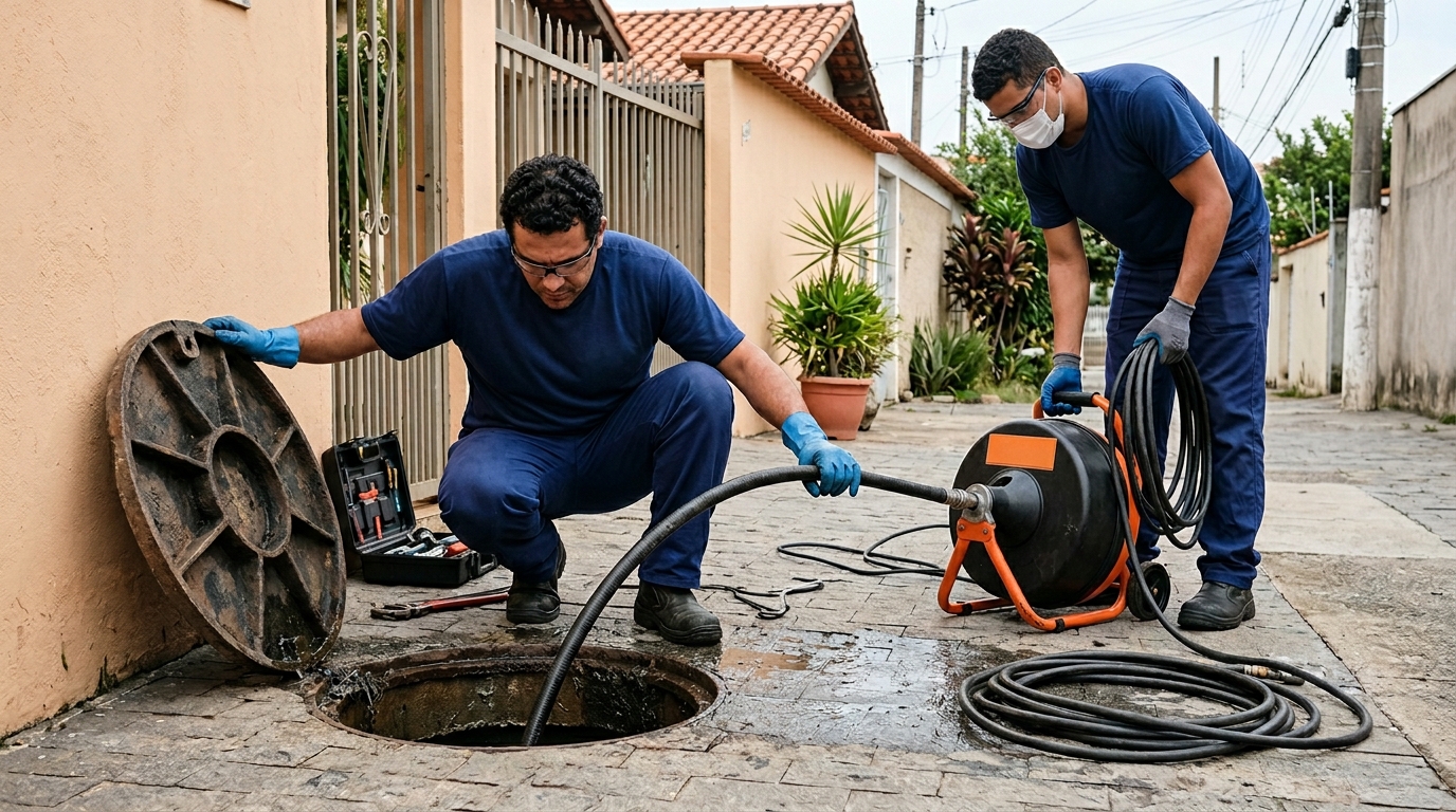 Desentupidora atendendo em residência em Teresina-PI